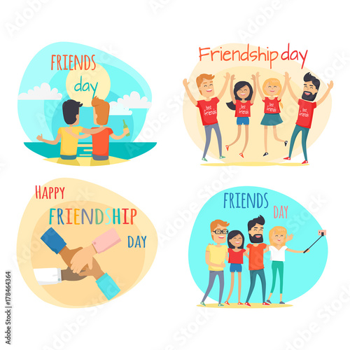 Celebrating Friendship Day Vector Concepts Set © robu_s