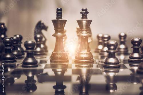chess board game concept for ideas and competition and strategy, business success concept. 