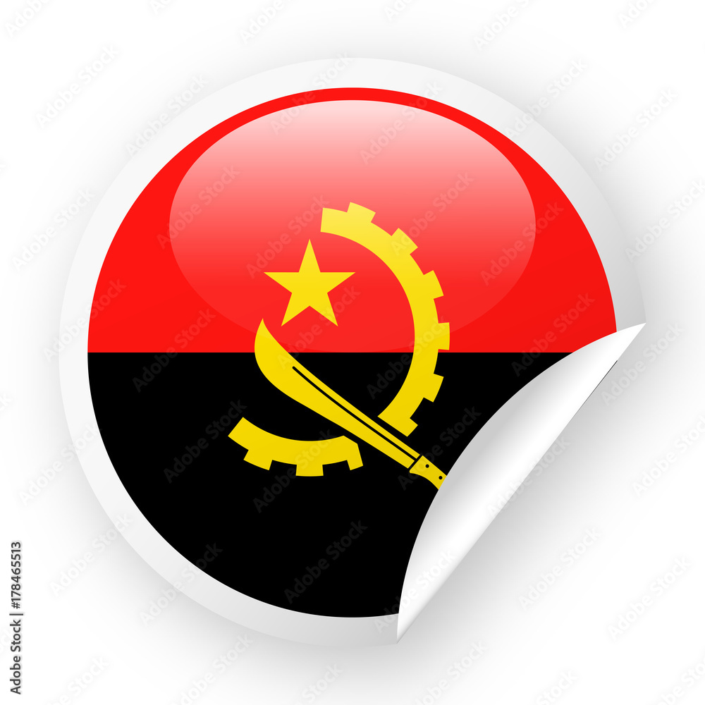 Angola Flag Vector Round Corner Paper Icon Angola Flag Vector Round Corner Paper Icon