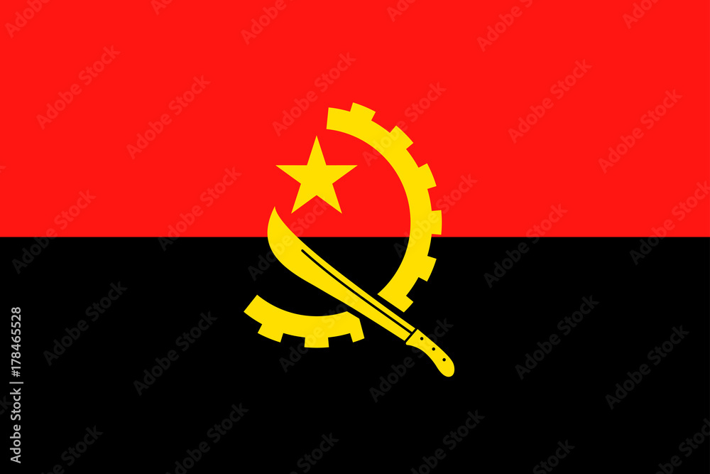 Fototapeta premium Angola Flag Vector Flat Icon