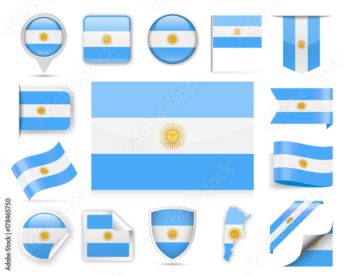 Argentina Flag Vector Set
