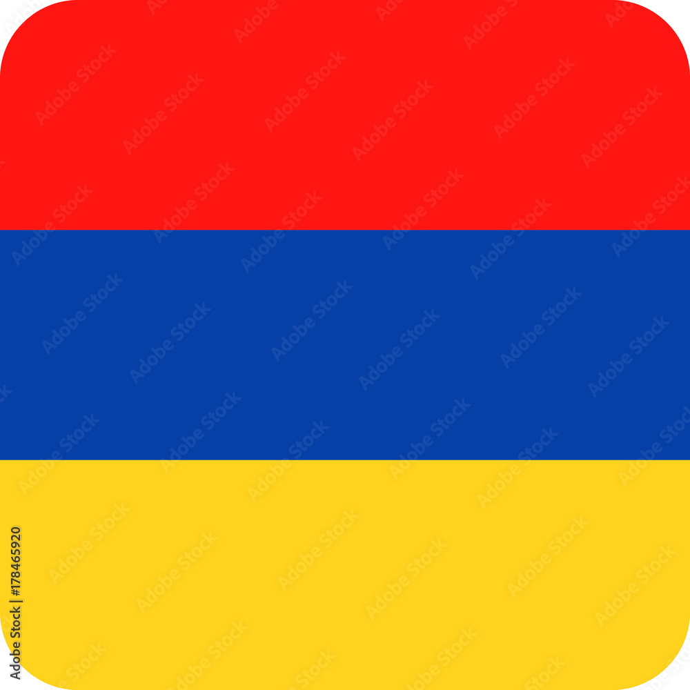 Fototapeta premium Armenia Flag Vector Square Flat Icon