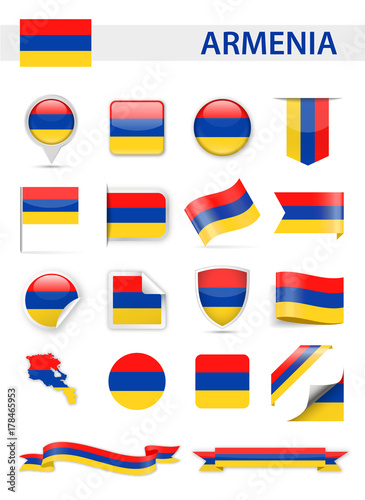Armenia Flag Vector Set © Porcupen