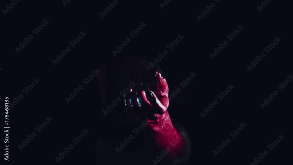 4k Horror Halloween Devil Gesturing with Hand