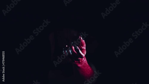4k Horror Halloween Devil Gesturing with Hand