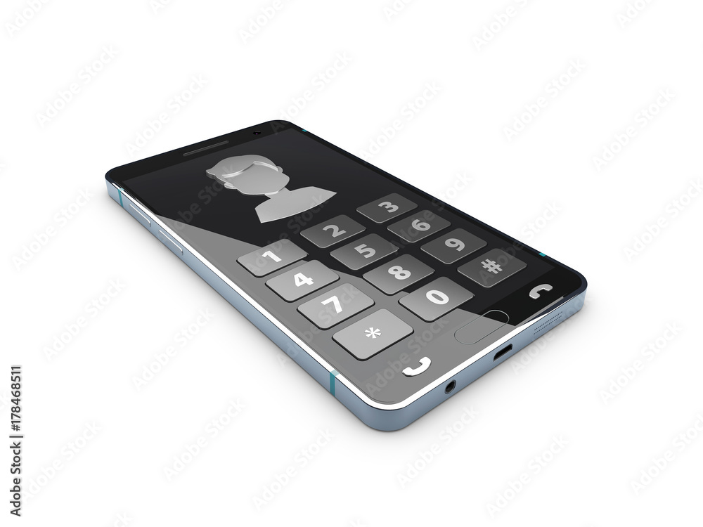 3d Illustration of mobile smart phone with buttons mock up. 3d Illustration of mobile smart phone with buttons mock up.