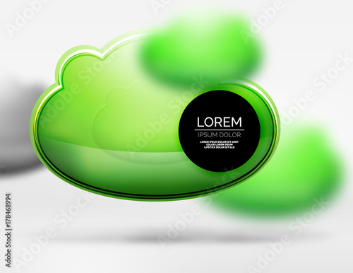 Vector 3d realistic clouds in grey space