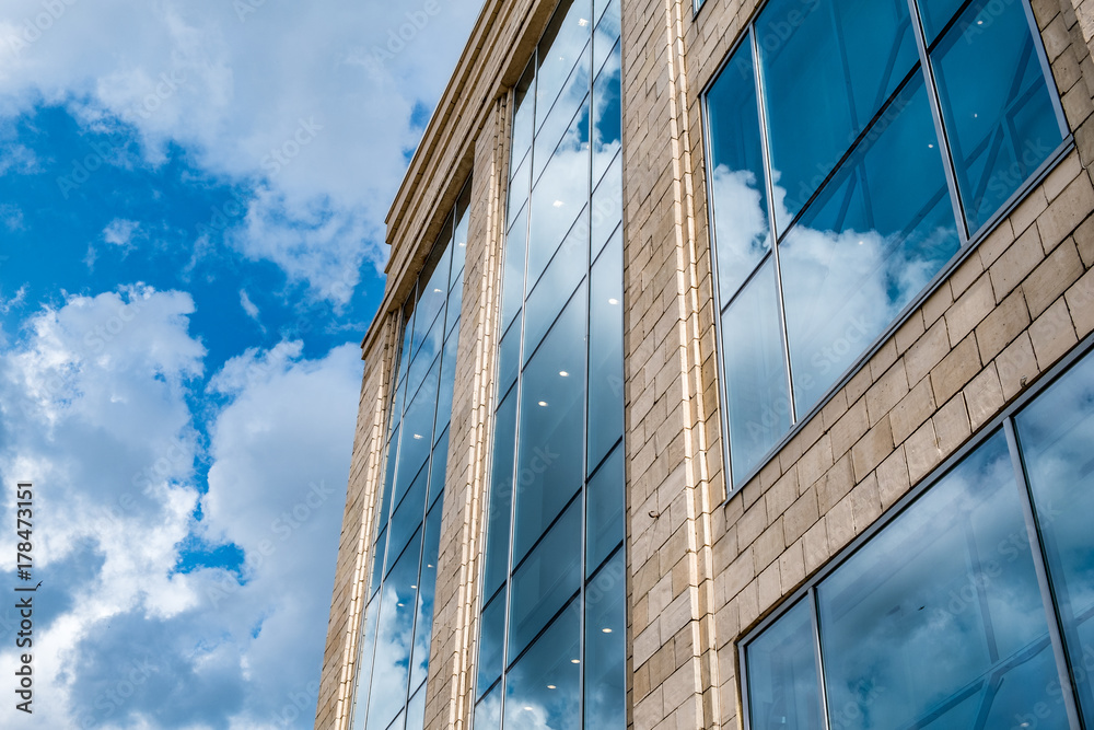 Reflection of clouds in the building Reflection of clouds in the building