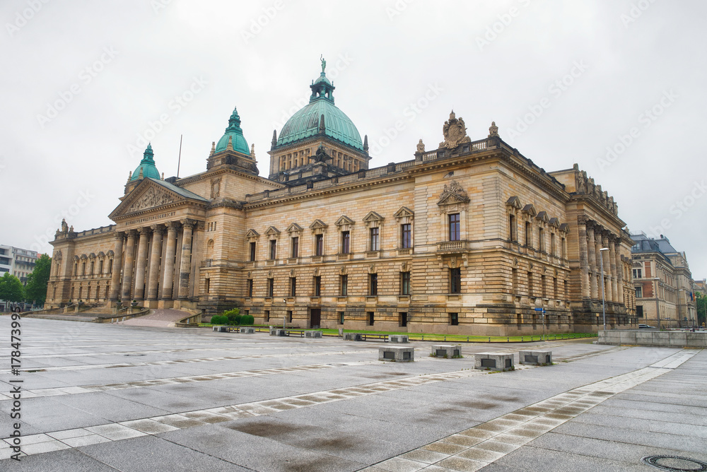 Bundesverwaltungsgericht in Leipzig. Justice Palace on a cloudy day