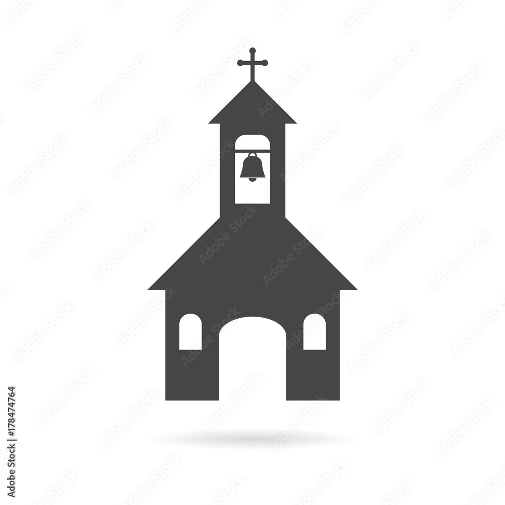 Church on white background - Illustration 