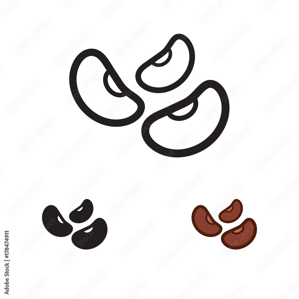 Beans icon. Vector. Stock Vector | Adobe Stock