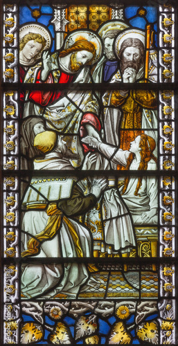 Obraz na plátně LONDON, GREAT BRITAIN - SEPTEMBER 17, 2017: The Raising of Jairus Daughter  in church St