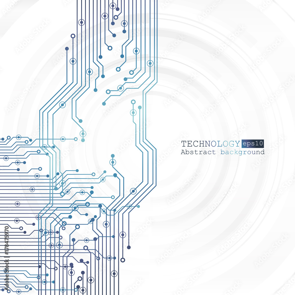 Obraz premium Vector circuit board illustration. Abstract technology