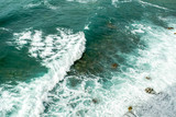 Top view on sea waves
