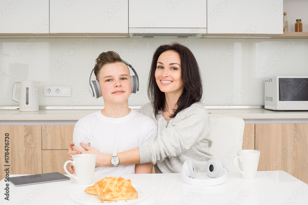 Happy family in the morning Happy family in the morning