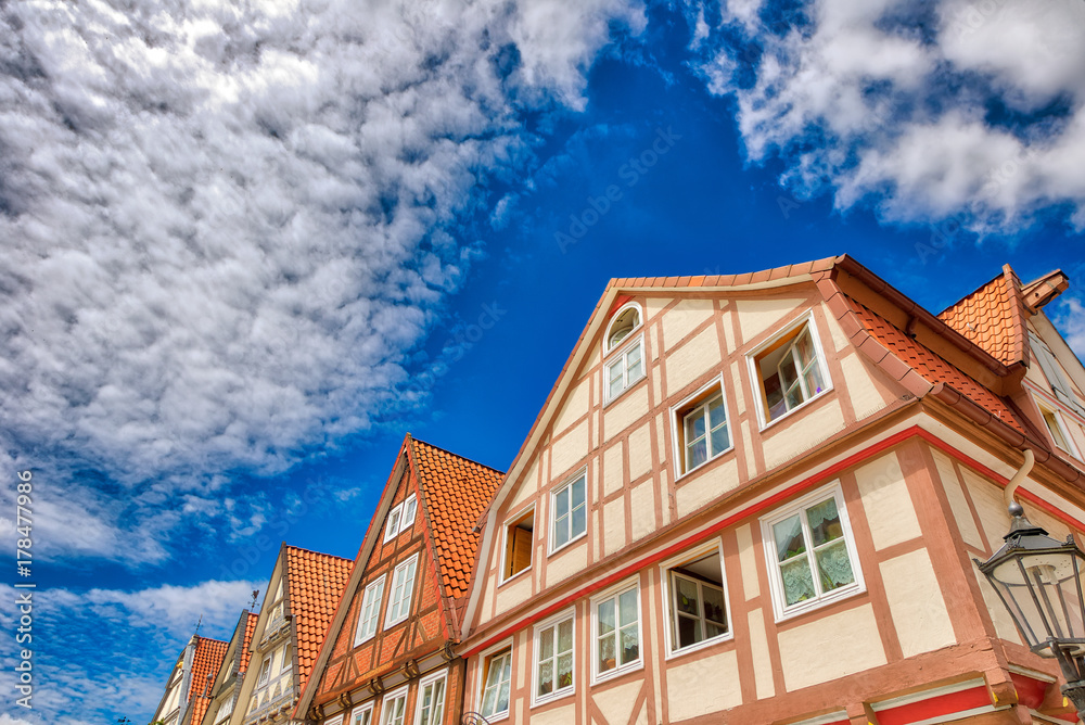 Fototapeta premium Street view of Celle skyline, Germany