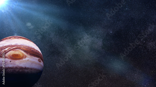 Fototapeta Naklejka Na Ścianę i Meble -  sunrise over planet Jupiter