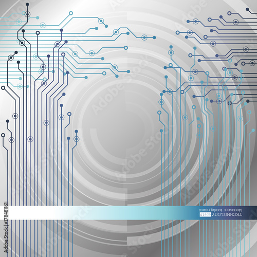 Vector circuit board illustration. Abstract technology