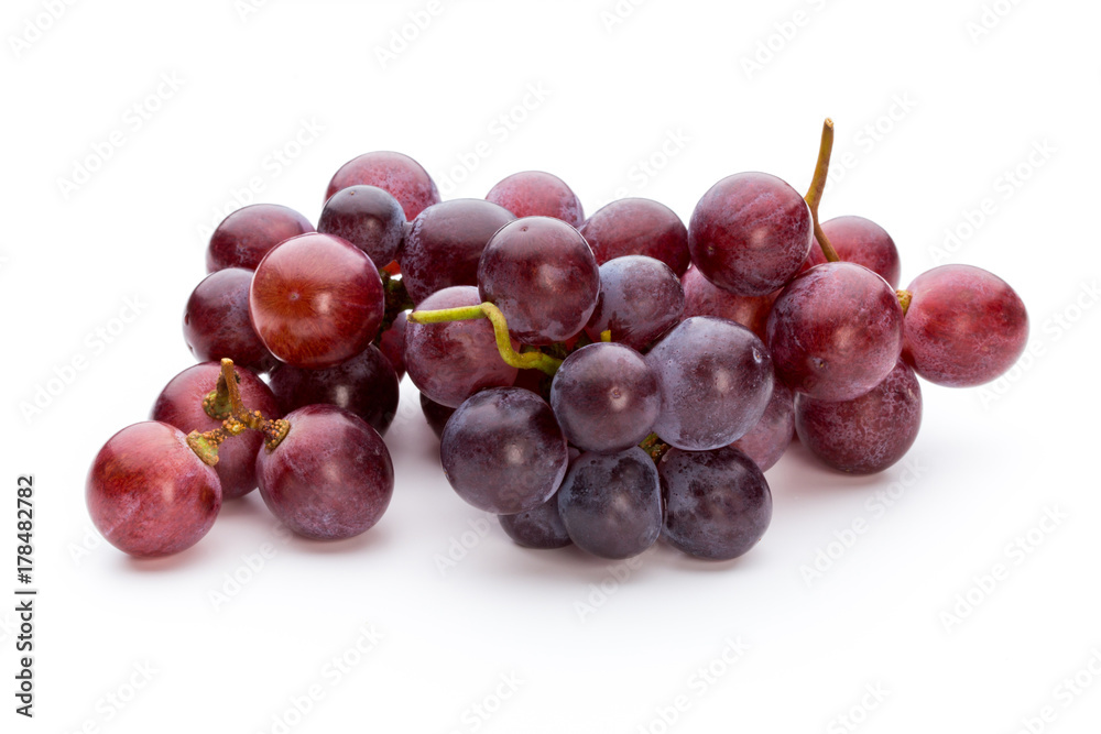 Ripe red grape isolated on white. Ripe red grape isolated on white.