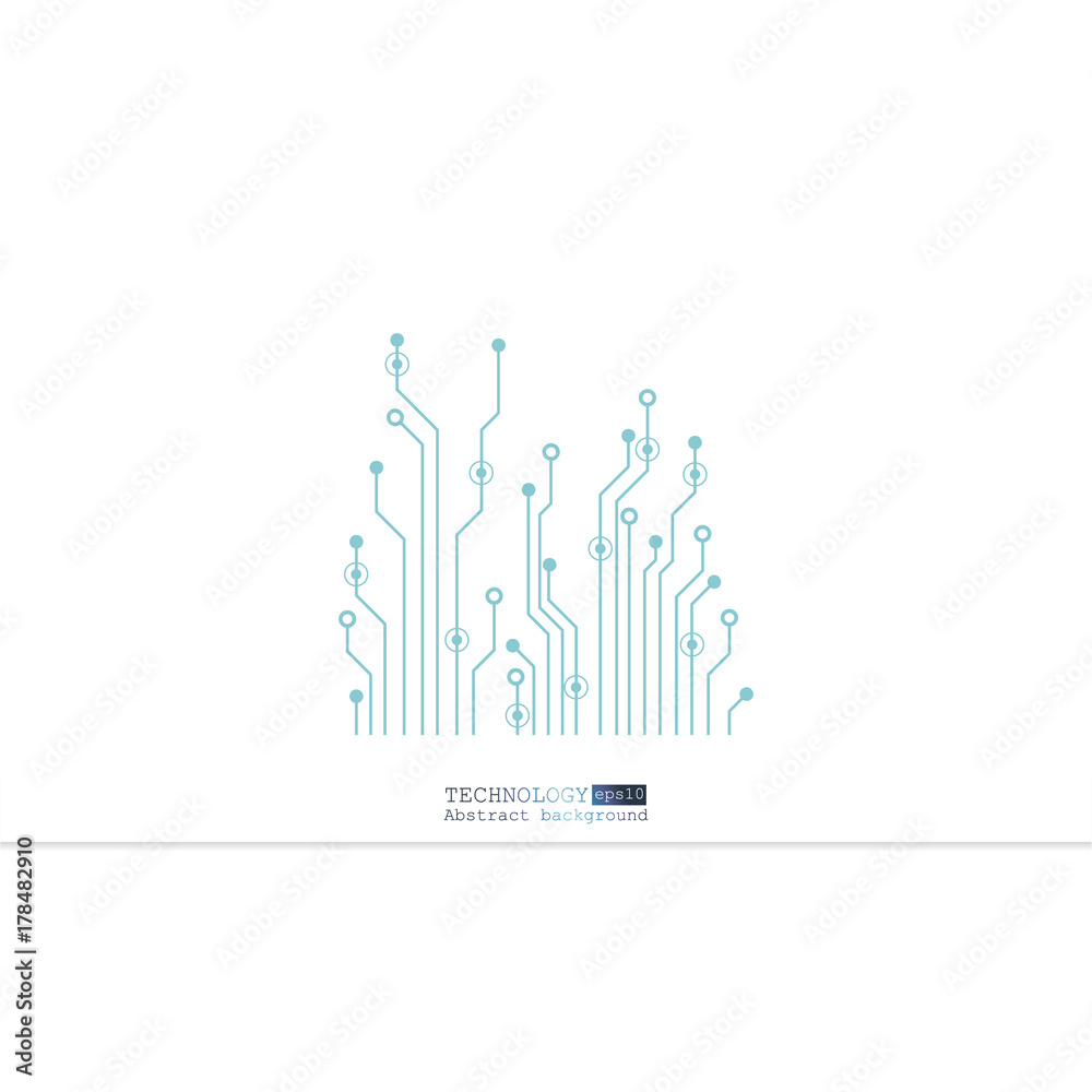 Vector circuit board illustration. Abstract technology