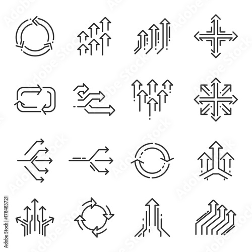 Transition line icon set