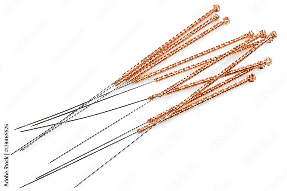 acupuncture needles isolated on white background acupuncture needles isolated on white background