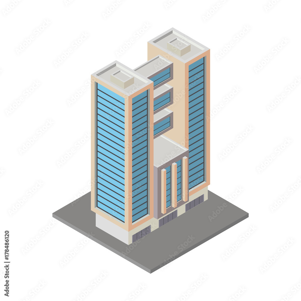 Vector isometric icon of the fortress tower of the medieval castle. 3d ...