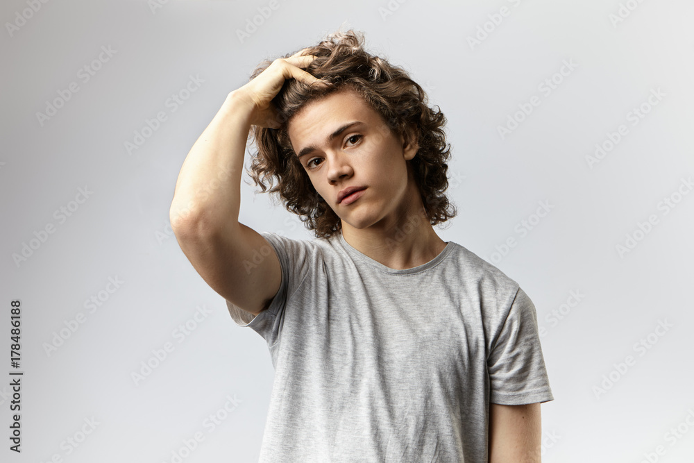 Premium Photo  Urban young man model with hairstyle in
