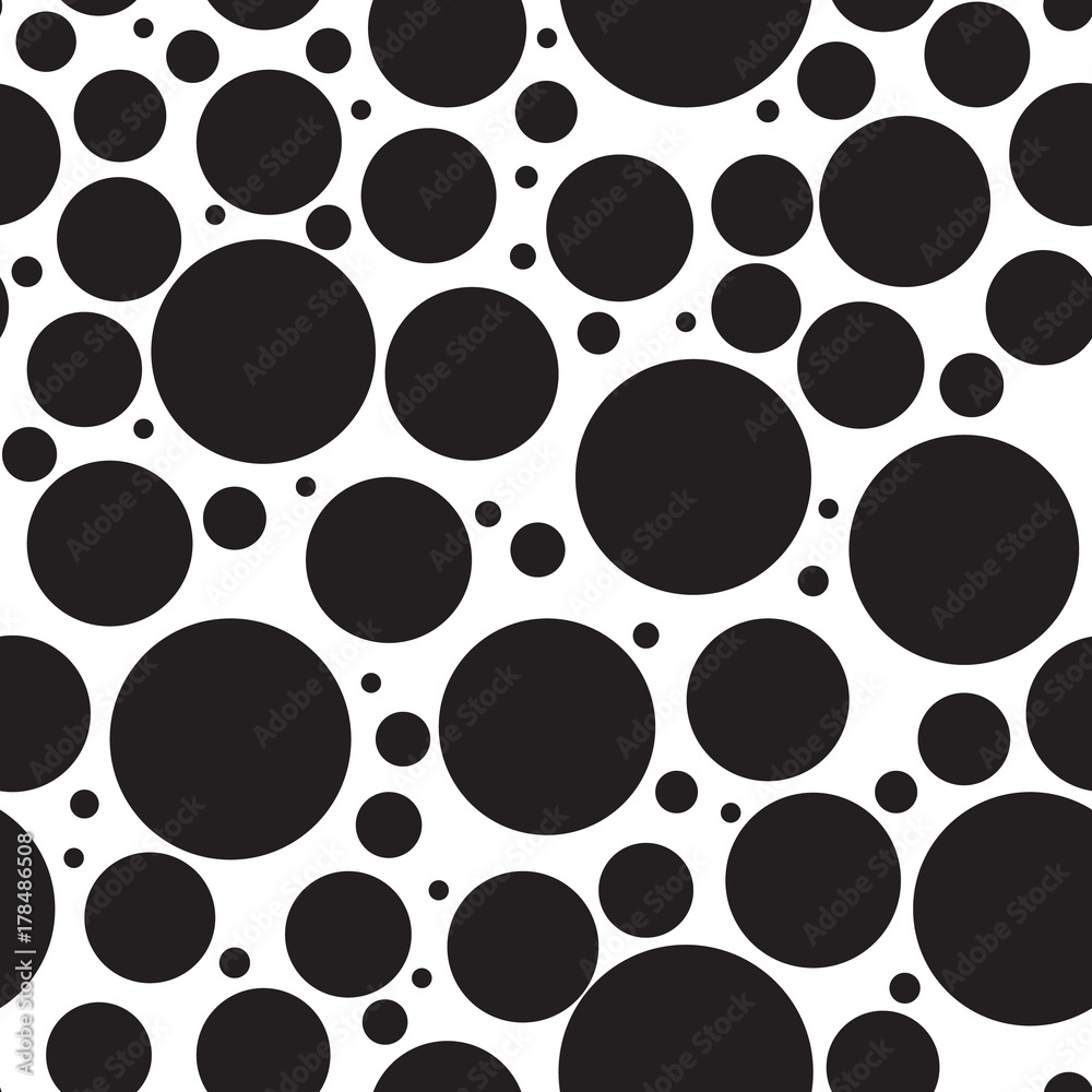Polka dots seamless texture - simple vector background. Abstract background with black and white circles. Seamless pattern Polka dots seamless texture - simple vector background. Abstract background with black and white circles. Seamless pattern