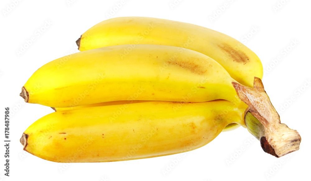 Bunch of ripe yellow bananas isolated on white background Bunch of ripe yellow bananas isolated on white background