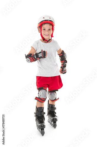 Adorable little boy on roll...