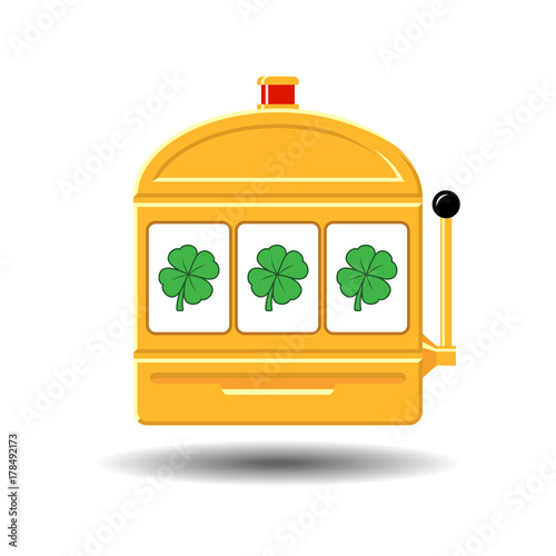 Four-leaf clover slot machine icon vector illustration