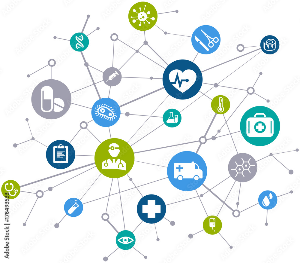 Interconnected healthcare concept StockIllustration Adobe Stock