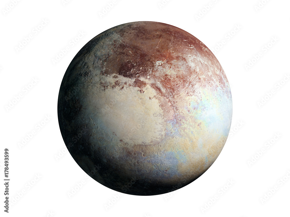 Fototapeta premium dwarf planet Pluto isolated on white background