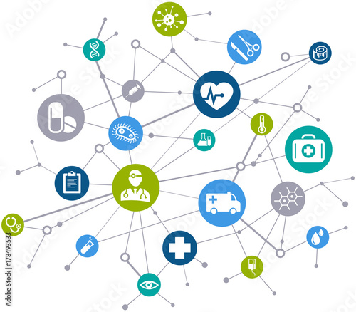 Interconnected healthcare concept