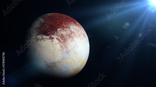 Fototapeta Naklejka Na Ścianę i Meble -  dwarf planet Pluto and the Sun