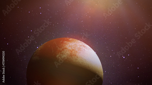 Fototapeta Naklejka Na Ścianę i Meble -  dwarf planet Pluto lit by the Sun