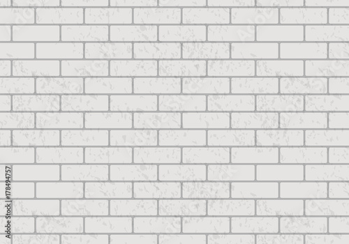 Vector white brick wall pattern. Realistic light brick wall background