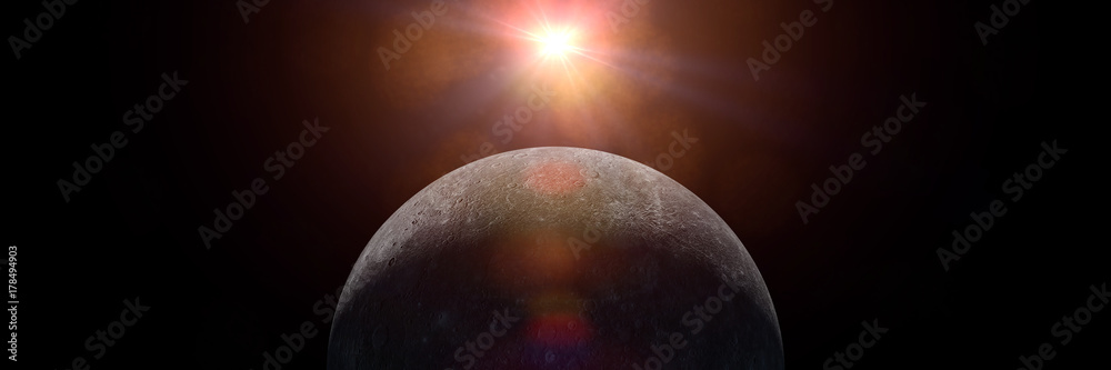 Fototapeta premium sunrise over planet Mercury 