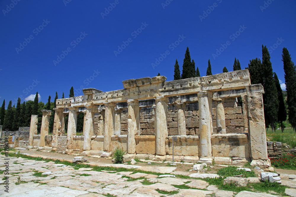 Hierapolis, Collective Toilet - Main Street in ancient city in Anatolia, Turkey
