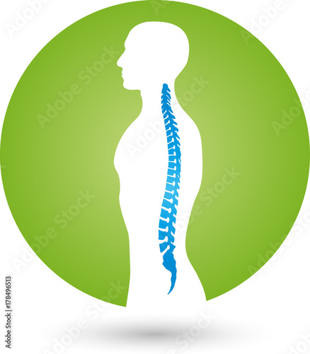Person, Wirbelsäule, Rücken, Orthopädie, Logo
