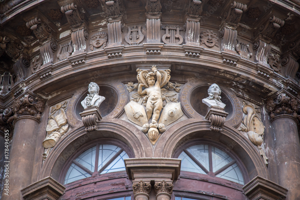 Detail of Theater on Piazza Vincenzo Bellini