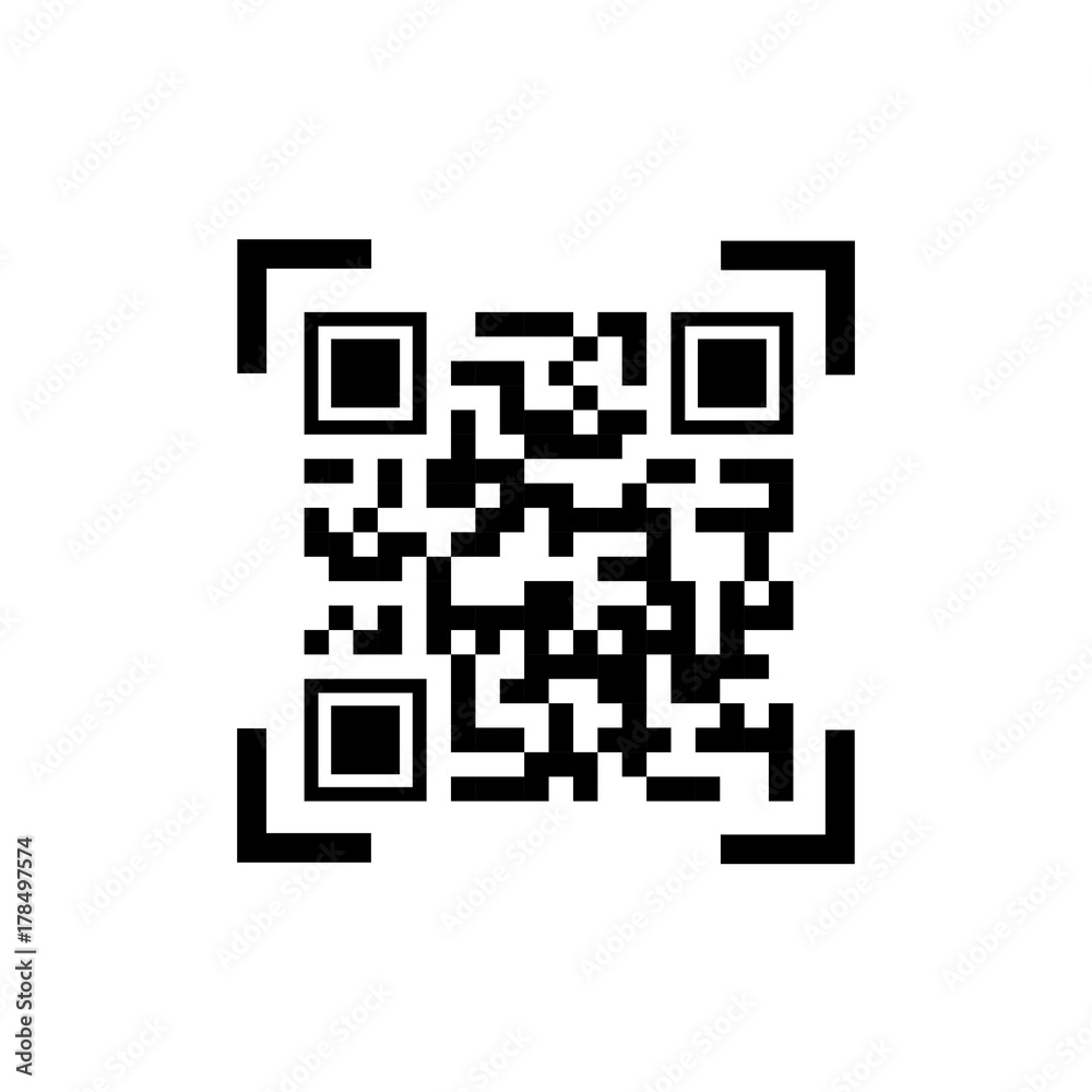 Sample Qr Code For Smartphone Scanning Icon Vector Illustration Sample Qr Code For Smartphone Scanning Icon Vector Illustration