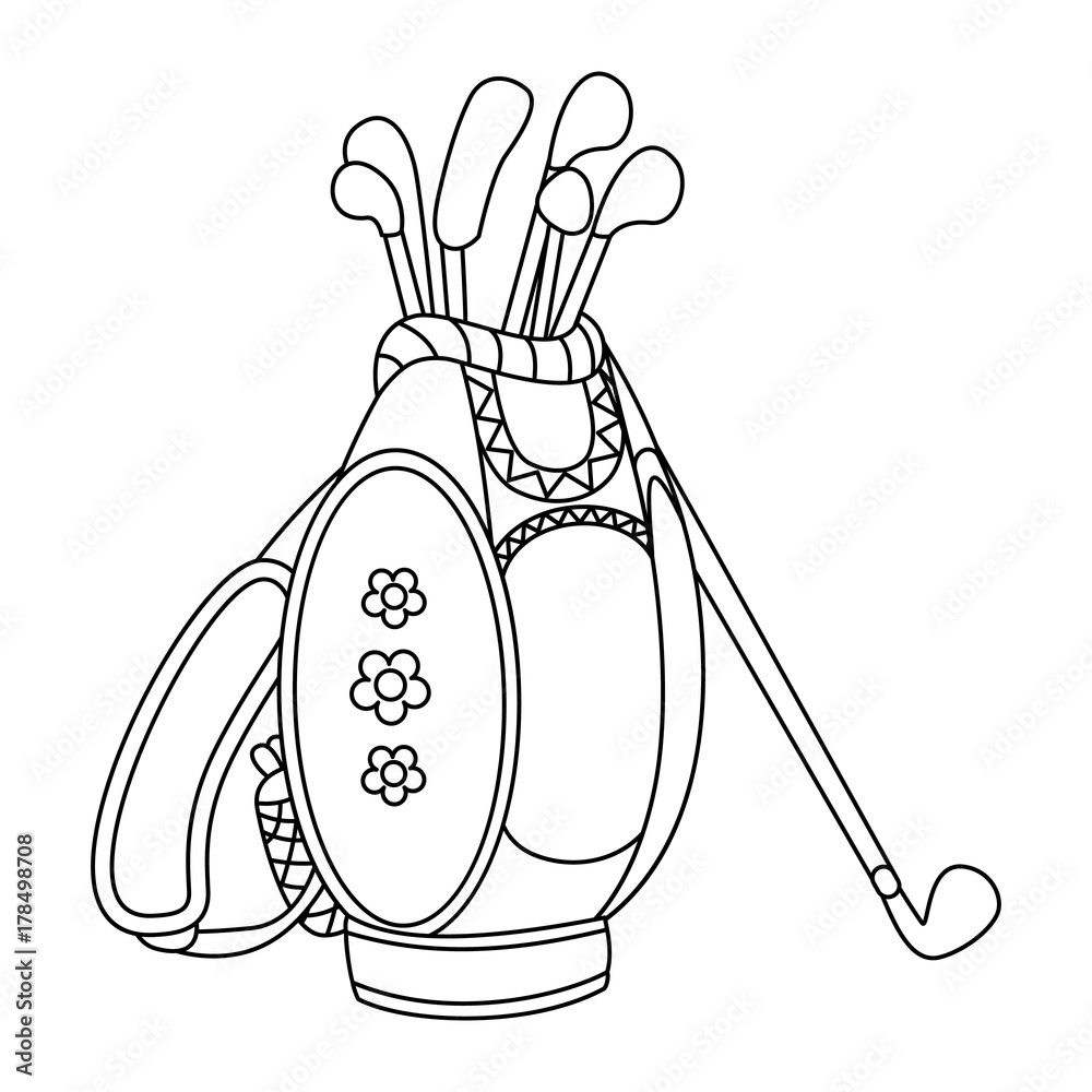 Vector Black and White Golf Bag Stock Vector Adobe Stock