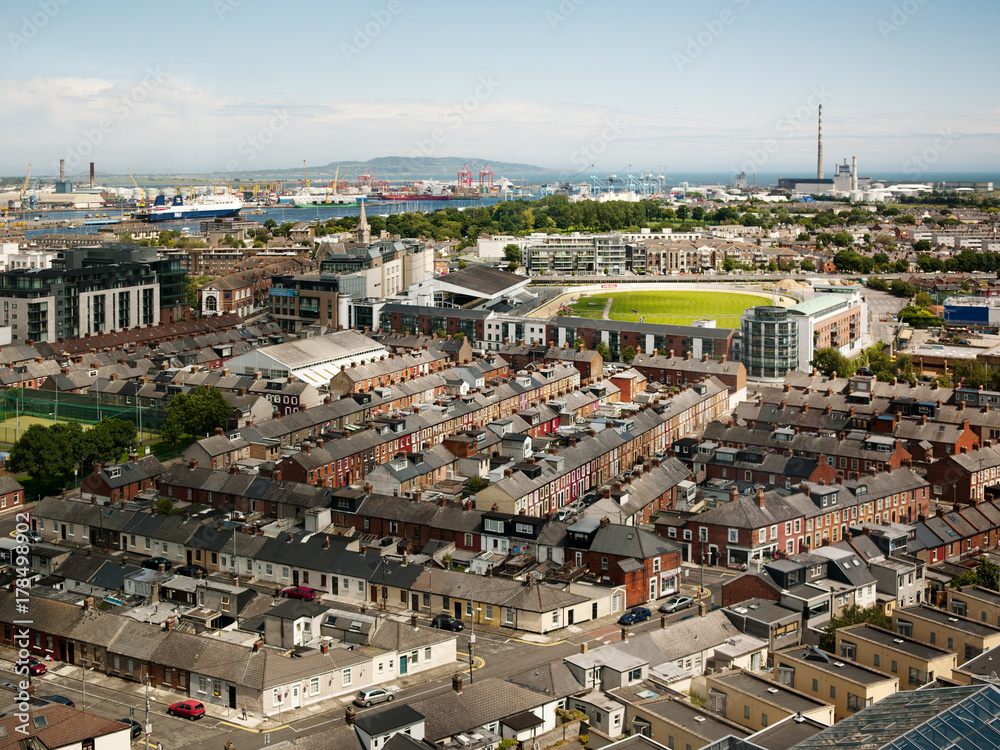 Vue aérienne de Dublin