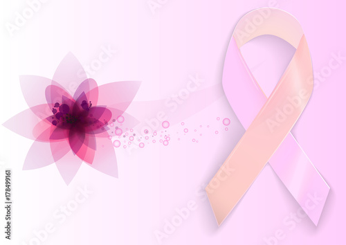 eps 10 vector pink ribbon sign. International symbol of breast cancer awareness. National Breast Cancer Awareness Month. 1st of December World AIDS Day icon. Advertising poster for web, print, design