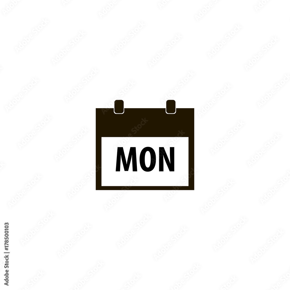 Monday Calendar Page icon. flat design