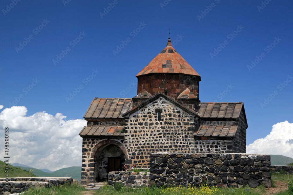 Sevanavank - monastic complex located on peninsula of Lake Sevan, Armenia