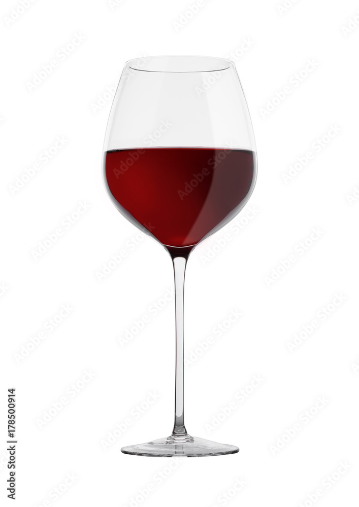 Glass of red wine isolated on white Glass of red wine isolated on white
