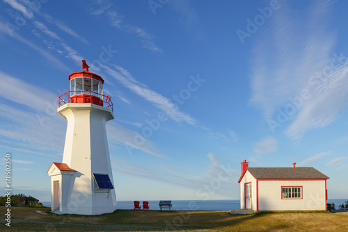 Lighthouse at Cap Gaspe of Forillon National Park, Quebec photo